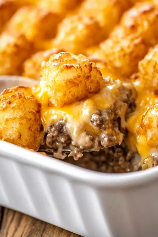 Quick Ground Beef Tater Tot Bake 3 Recipe image