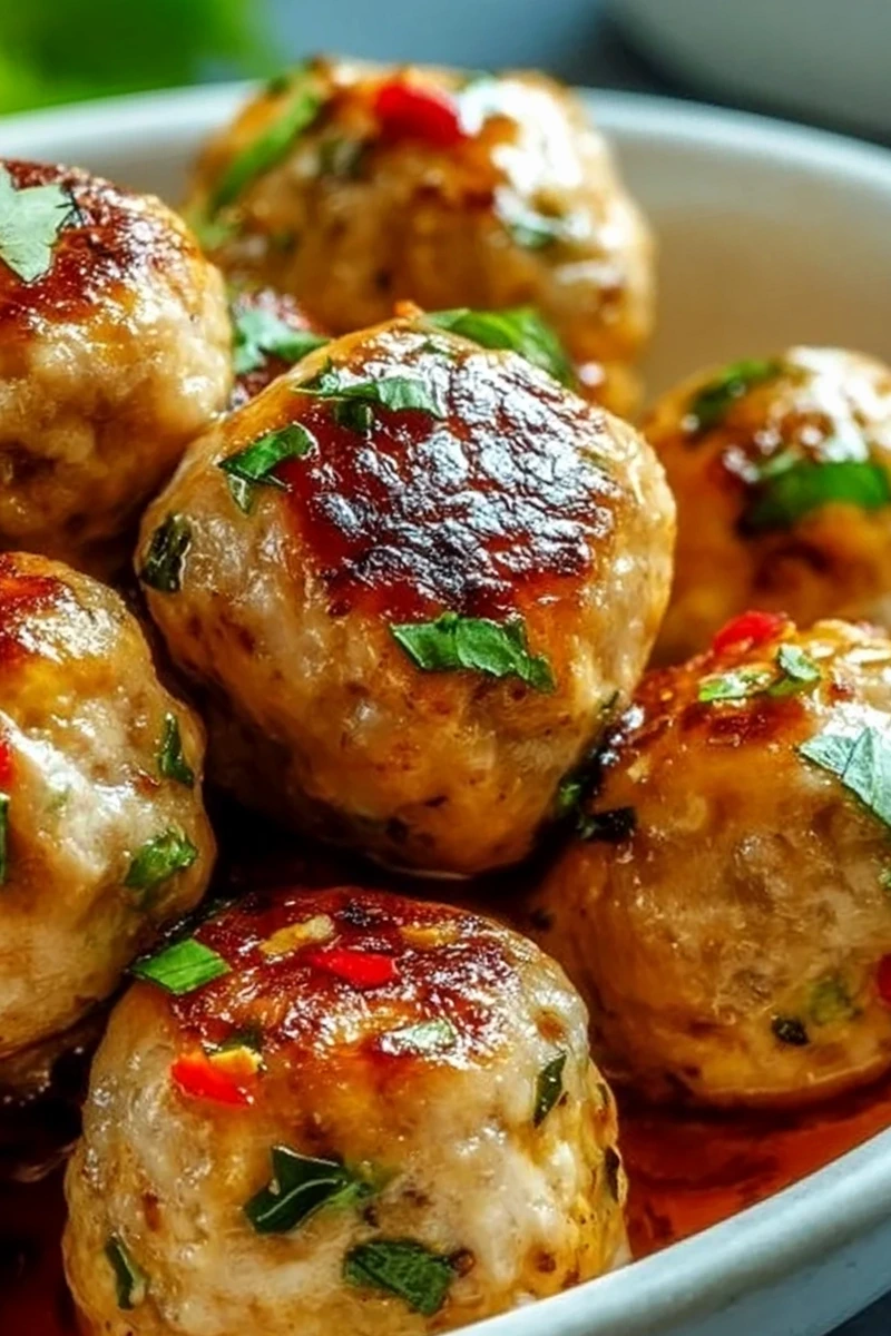 Easy Thai Baked Chicken Meatballs 3 Easy Thai Baked Chicken Meatballs